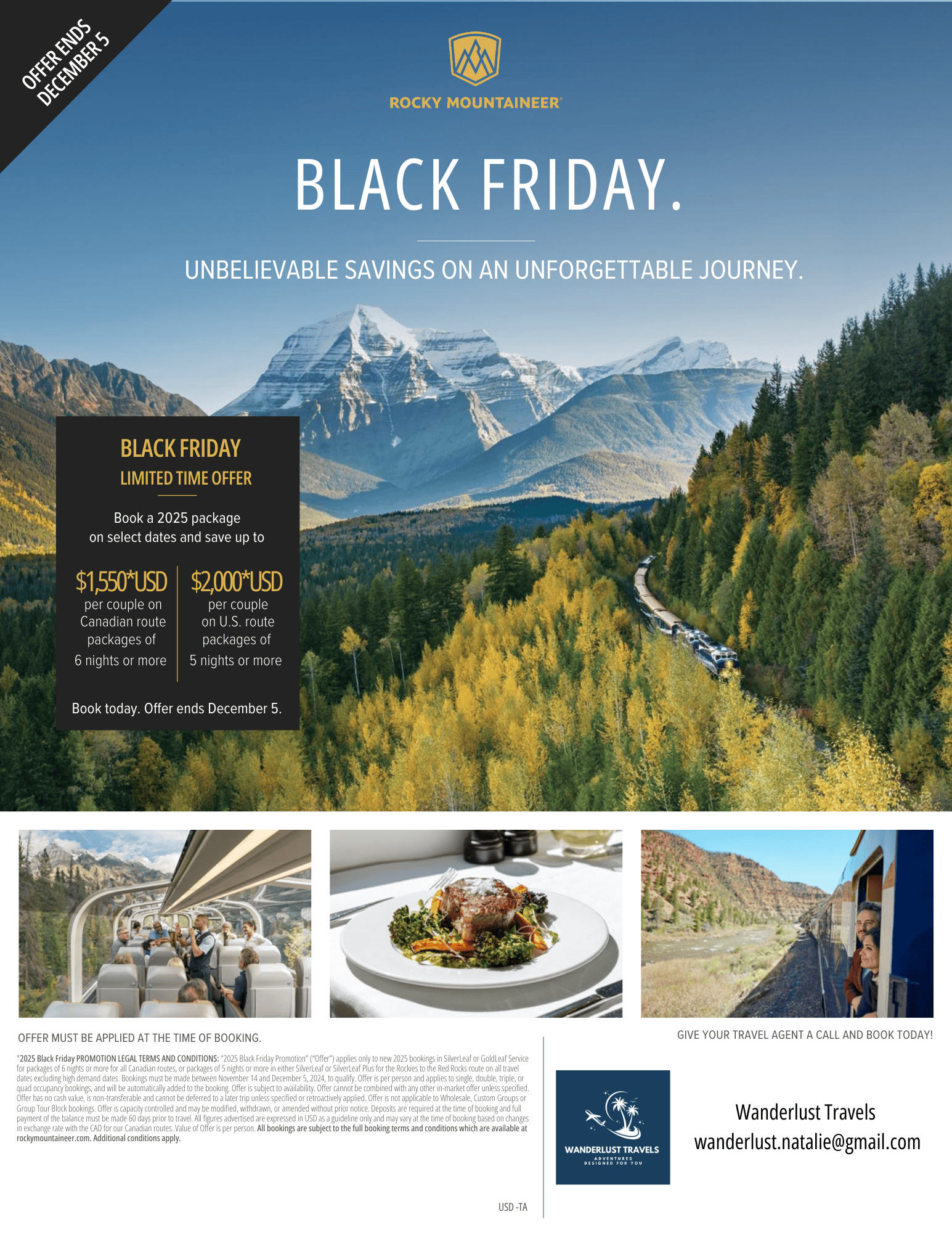 Rocky Mountaineer Black Friday Discount