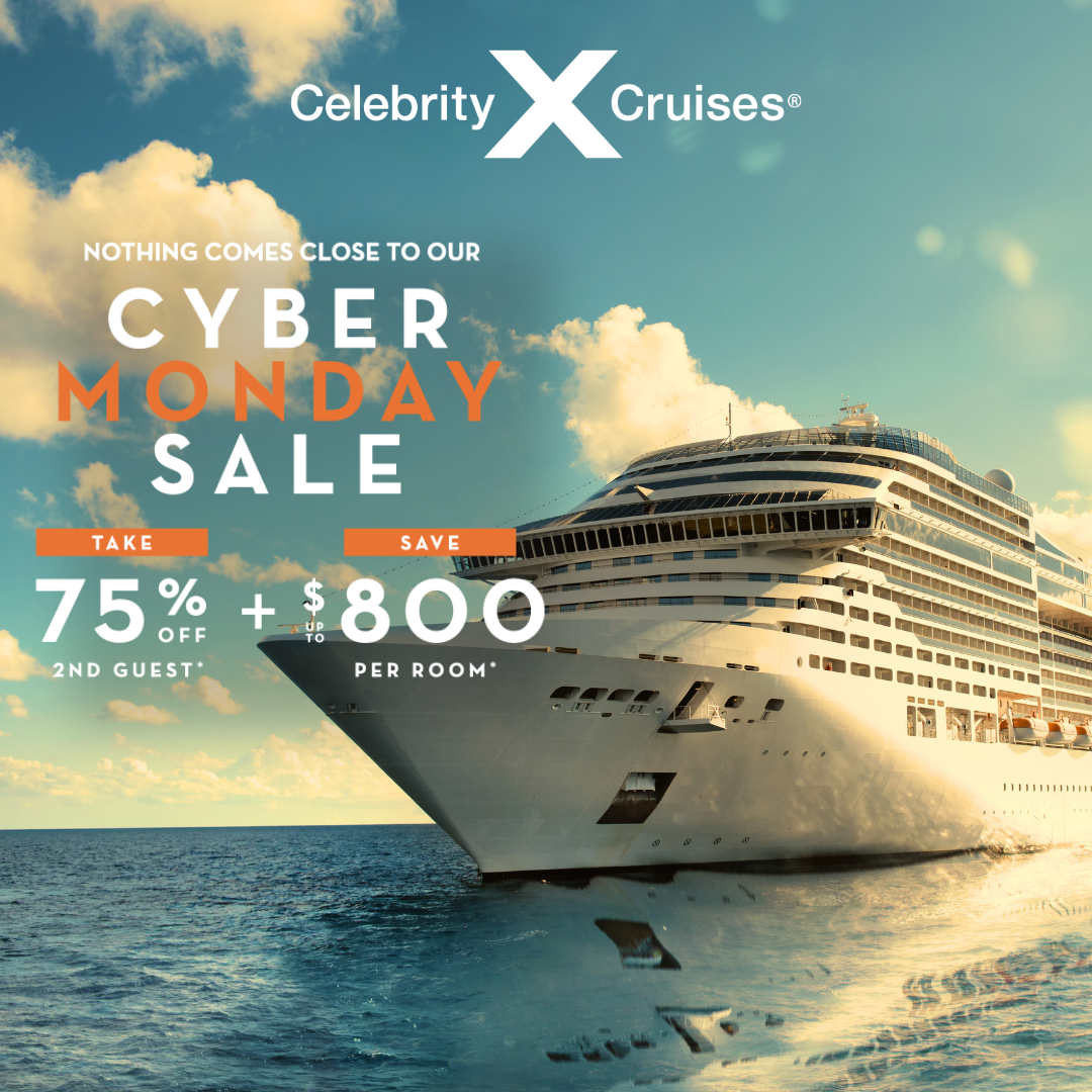 Celebrity Cruise Cyber Monday Discount: 75% off second guest and up to $800 off per room